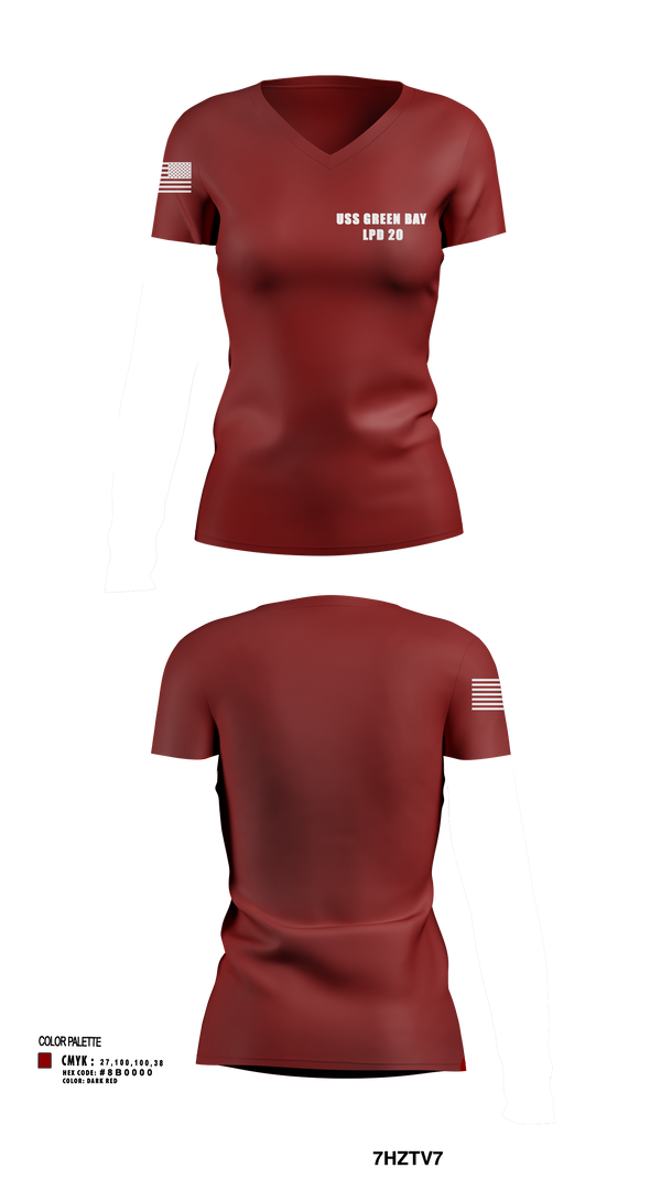 Womens Short Sleeve Vneck Shirt, USS GREEN BAY LPD 20, Navy, Teamtime, Team time, sublimation, custom sports apparel, team uniforms, spirit wear, spiritwear, sports uniforms, custom shirts, team store, custom team store, fundraiser sports, apparel fundraiser
