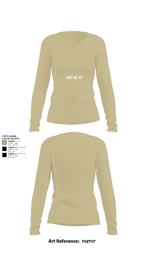 Womens Long Sleeve Vneck Shirt, 257th TC, Army, Teamtime, Team time, sublimation, custom sports apparel, team uniforms, spirit wear, spiritwear, sports uniforms, custom shirts, team store, custom team store, fundraiser sports, apparel fundraiser