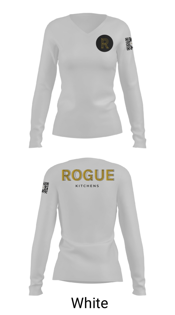 Womens Long Sleeve Vneck Shirt, Rogue kitchens, , Teamtime, Team time, sublimation, custom sports apparel, team uniforms, spirit wear, spiritwear, sports uniforms, custom shirts, team store, custom team store, fundraiser sports, apparel fundraiser