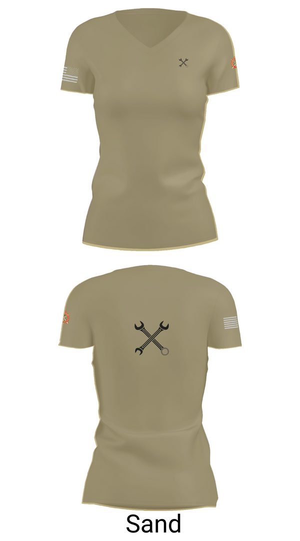 Womens Short Sleeve Vneck Shirt, B CO 2-12 CAV, Army, Teamtime, Team time, sublimation, custom sports apparel, team uniforms, spirit wear, spiritwear, sports uniforms, custom shirts, team store, custom team store, fundraiser sports, apparel fundraiser