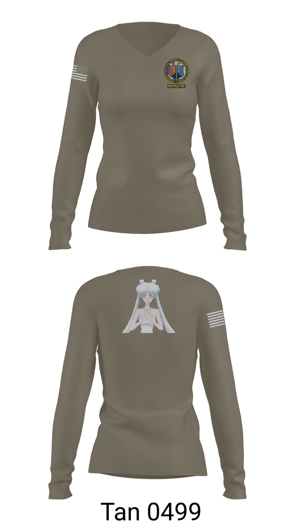 Womens Long Sleeve Vneck Shirt, MARDET Fort Leonard Wood Basic Military Police School House (FLW) INIWIC, , Teamtime, Team time, sublimation, custom sports apparel, team uniforms, spirit wear, spiritwear, sports uniforms, custom shirts, team store, custom team store, fundraiser sports, apparel fundraiser