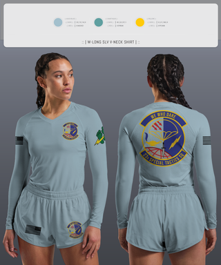 Womens Long Sleeve Vneck Shirt, 23 STS, Air Force, Teamtime, Team time, sublimation, custom sports apparel, team uniforms, spirit wear, spiritwear, sports uniforms, custom shirts, team store, custom team store, fundraiser sports, apparel fundraiser