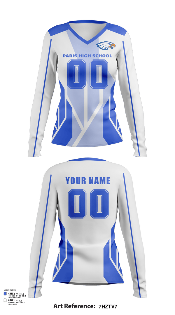Womens Long Sleeve Vneck Shirt, Paris High School Volleyball, Women's Volleyball, Teamtime, Team time, sublimation, custom sports apparel, team uniforms, spirit wear, spiritwear, sports uniforms, custom shirts, team store, custom team store, fundraiser sports, apparel fundraiser