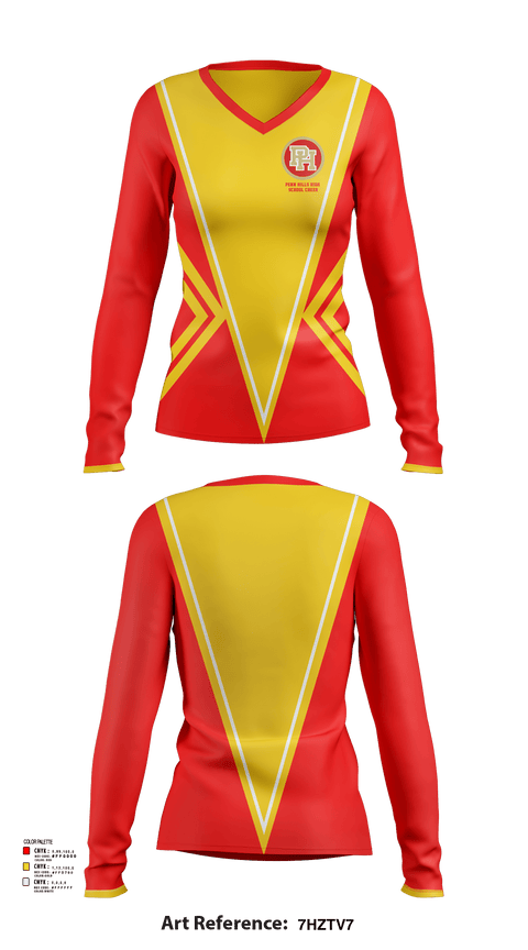 Womens Long Sleeve Vneck Shirt, Penn Hills High School Cheer, Cheer, Teamtime, Team time, sublimation, custom sports apparel, team uniforms, spirit wear, spiritwear, sports uniforms, custom shirts, team store, custom team store, fundraiser sports, apparel fundraiser