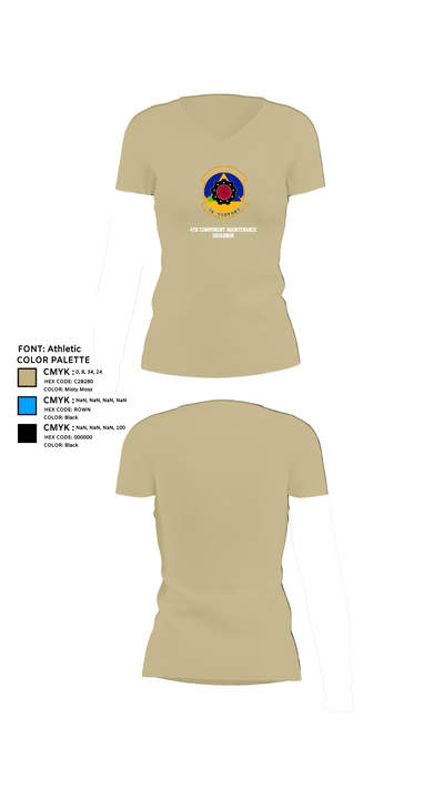 4th Component Maintenance Squadron 36168944 Women's Short Sleeve V-neck Shirt - 84