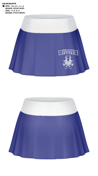 Skort, Monticello High School Cheer, Cheer, Teamtime, Team time, sublimation, custom sports apparel, team uniforms, spirit wear, spiritwear, sports uniforms, custom shirts, team store, custom team store, fundraiser sports, apparel fundraiser