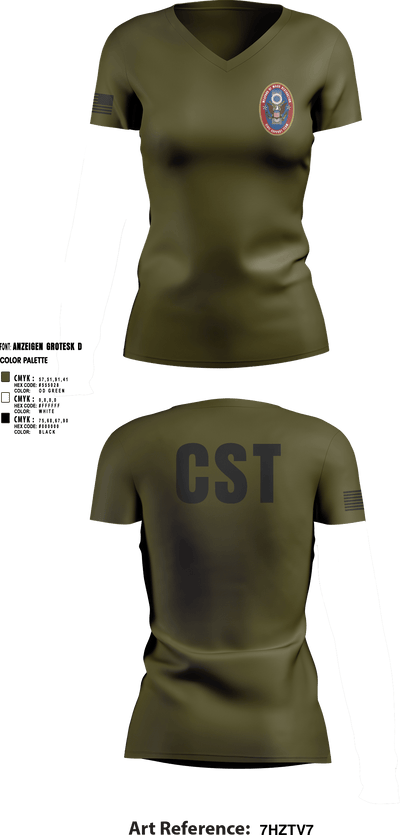 95th WMD CST 43629345 Women's Short Sleeve V-neck Shirt - 6