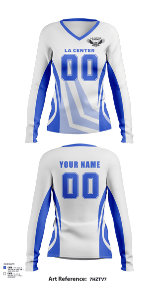 Womens Long Sleeve Vneck Shirt, La Center Middle School Volleyball, Women's Volleyball, Teamtime, Team time, sublimation, custom sports apparel, team uniforms, spirit wear, spiritwear, sports uniforms, custom shirts, team store, custom team store, fundraiser sports, apparel fundraiser