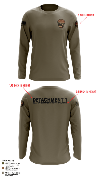 Detachment 1 27221981 Long Sleeve Performance Shirt 42