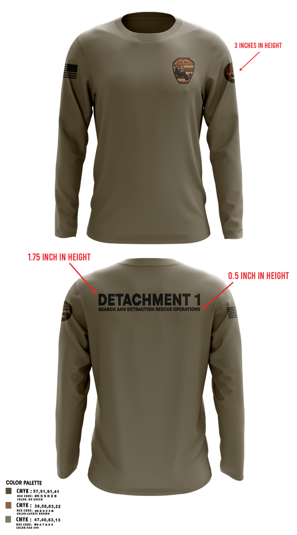 Long Sleeve Performance Shirt, Detachment 1, Air Force, Teamtime, Team time, sublimation, custom sports apparel, team uniforms, spirit wear, spiritwear, sports uniforms, custom shirts, team store, custom team store, fundraiser sports, apparel fundraiser