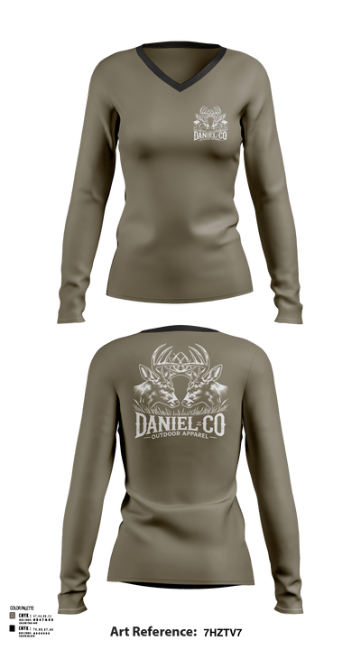 Daniel Co 76790421 Women's Long Sleeve V-neck Shirt - 103