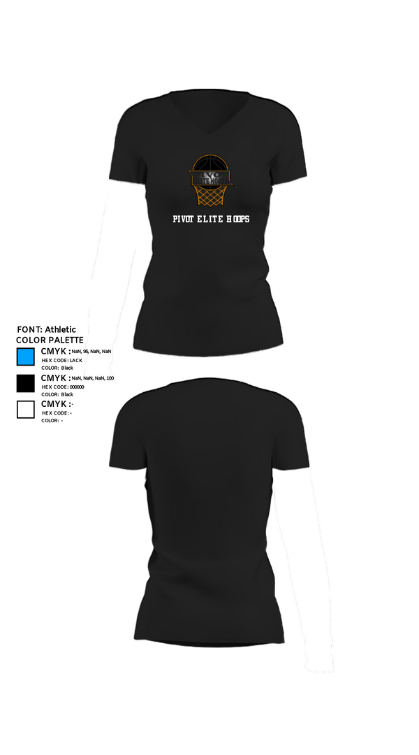 Women's Short Sleeve Vneck Shirt, Pivot Elite Hoops, Women's Basketball, Teamtime, Team time, sublimation, custom sports apparel, team uniforms, spirit wear, spiritwear, sports uniforms, custom shirts, team store, custom team store, fundraiser sports, apparel fundraiser