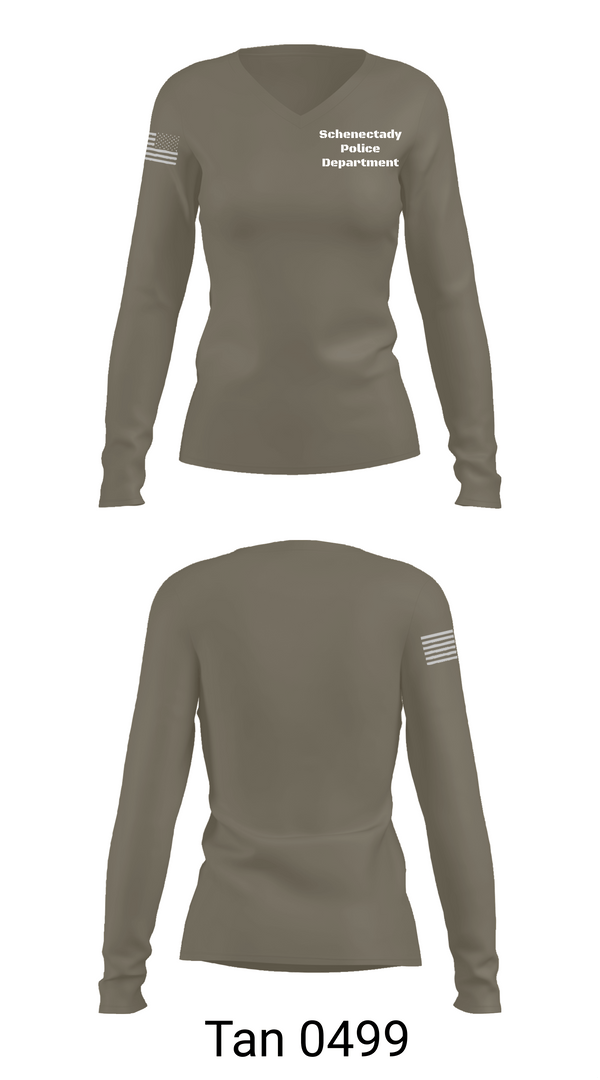 Womens Long Sleeve Vneck Shirt 1, Schenectady Police Department, Police, Teamtime, Team time, sublimation, custom sports apparel, team uniforms, spirit wear, spiritwear, sports uniforms, custom shirts, team store, custom team store, fundraiser sports, apparel fundraiser