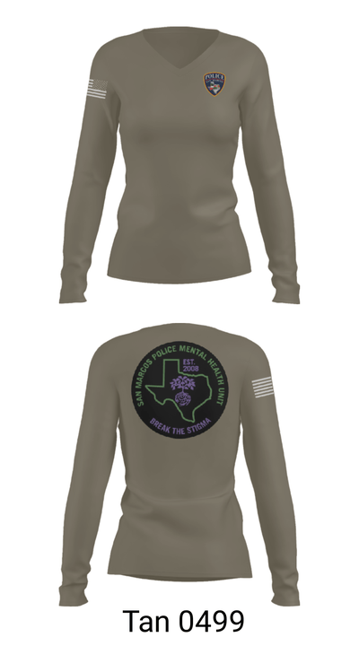 SMPD Mental Health Unit 50608252 Women's Long Sleeve V-neck Shirt - 39