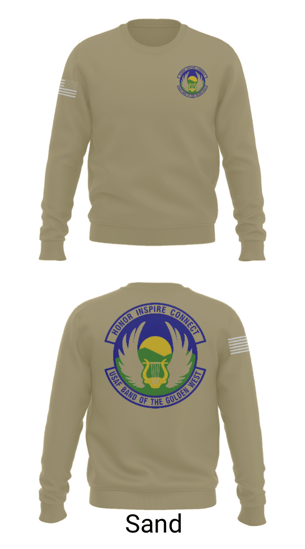 Crew Neck Sweatshirt, USAF Band of the Golden West, , Teamtime, Team time, sublimation, custom sports apparel, team uniforms, spirit wear, spiritwear, sports uniforms, custom shirts, team store, custom team store, fundraiser sports, apparel fundraiser