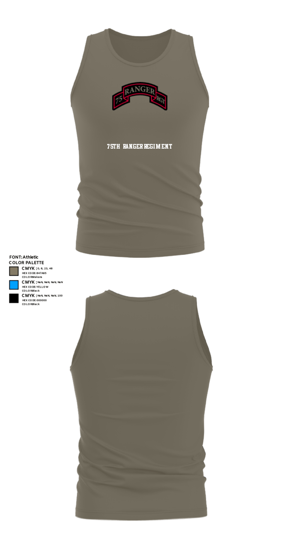 Tank Top, 75th Ranger Regiment, Army, Teamtime, Team time, sublimation, custom sports apparel, team uniforms, spirit wear, spiritwear, sports uniforms, custom shirts, team store, custom team store, fundraiser sports, apparel fundraiser