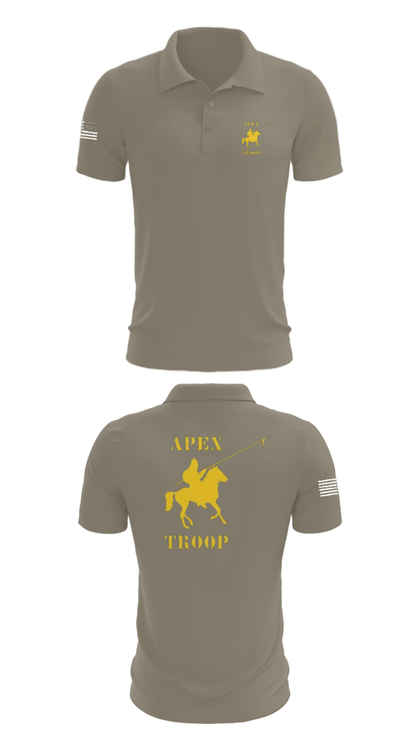 Short Sleeve Performance Polo, Alpha Troop, 1-221 CAV, National Guard, Teamtime, Team time, sublimation, custom sports apparel, team uniforms, spirit wear, spiritwear, sports uniforms, custom shirts, team store, custom team store, fundraiser sports, apparel fundraiser