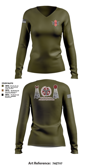 Womens Long Sleeve Vneck Shirt 1, q trp 4/278th, , Teamtime, Team time, sublimation, custom sports apparel, team uniforms, spirit wear, spiritwear, sports uniforms, custom shirts, team store, custom team store, fundraiser sports, apparel fundraiser