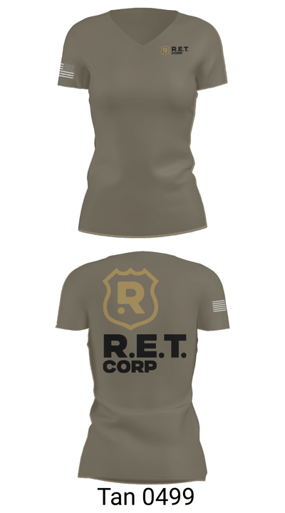 RET CORP 33326250 Women's Short Sleeve V-neck Shirt - 65