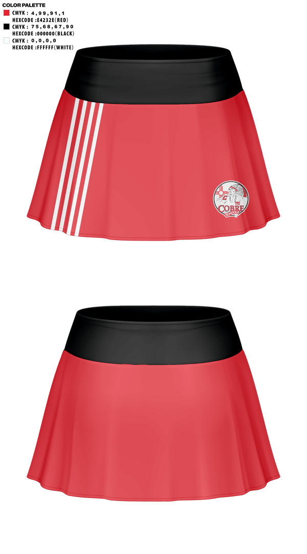 Skort, Cobre High School Cheer, Cheer, Teamtime, Team time, sublimation, custom sports apparel, team uniforms, spirit wear, spiritwear, sports uniforms, custom shirts, team store, custom team store, fundraiser sports, apparel fundraiser