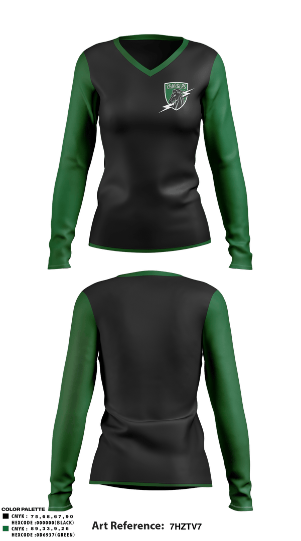 Womens Long Sleeve Vneck Shirt, Howell Cheney Technical High School Softball, Softball, Teamtime, Team time, sublimation, custom sports apparel, team uniforms, spirit wear, spiritwear, sports uniforms, custom shirts, team store, custom team store, fundraiser sports, apparel fundraiser