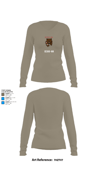 Womens Long Sleeve Vneck Shirt, ECHO-88, , Teamtime, Team time, sublimation, custom sports apparel, team uniforms, spirit wear, spiritwear, sports uniforms, custom shirts, team store, custom team store, fundraiser sports, apparel fundraiser