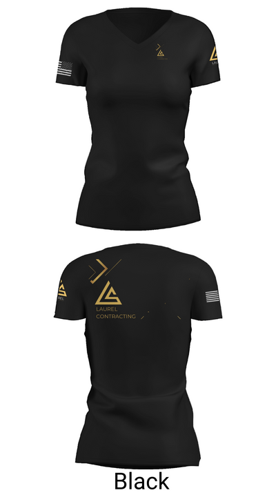 Laurel Contracting 51713109 Women's Short Sleeve V-neck Shirt - 38