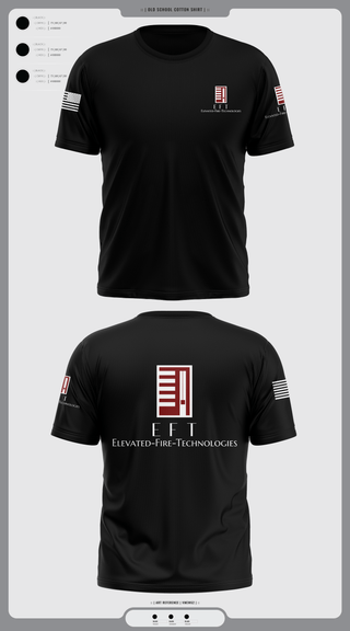 Old School Cotton Feel Shirt, Elevated Fire Technologies Inc, Fire Department, Teamtime, Team time, sublimation, custom sports apparel, team uniforms, spirit wear, spiritwear, sports uniforms, custom shirts, team store, custom team store, fundraiser sports, apparel fundraiser