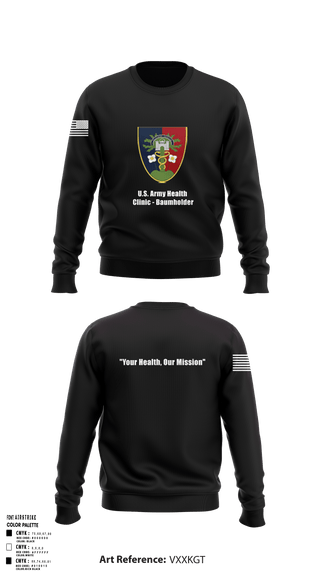 Crew Neck Sweatshirt, U.S. Army Health Clinic - Baumholder, Army, Teamtime, Team time, sublimation, custom sports apparel, team uniforms, spirit wear, spiritwear, sports uniforms, custom shirts, team store, custom team store, fundraiser sports, apparel fundraiser