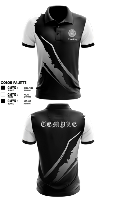 Temple Wrestling Club 35193294 Short Sleeve Performance Polo - 5