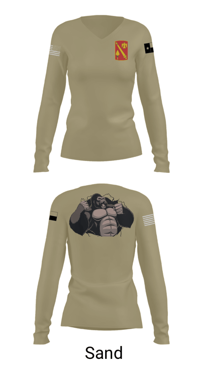 A Battery, 4-133 FAR-AMMO 67578556 Women's Long Sleeve V-neck Shirt - 59