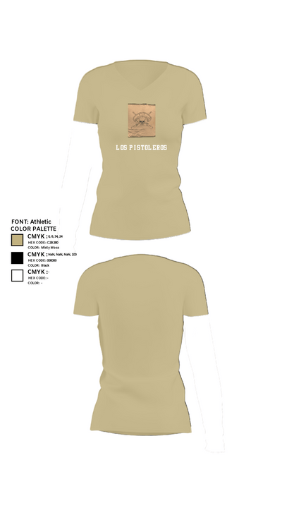 Los Pistoleros 43095637 Women's Short Sleeve V-neck Shirt - 84
