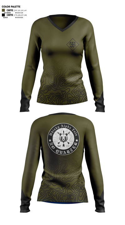 Whiskey Alpha Zulu 3904954 Women's Long Sleeve V-neck Shirt - 1