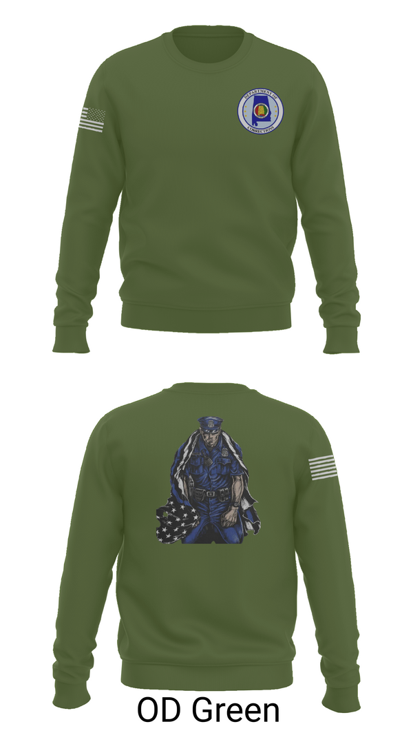Crew Neck Sweatshirt, Alabama Department of Corrections, Police, Teamtime, Team time, sublimation, custom sports apparel, team uniforms, spirit wear, spiritwear, sports uniforms, custom shirts, team store, custom team store, fundraiser sports, apparel fundraiser