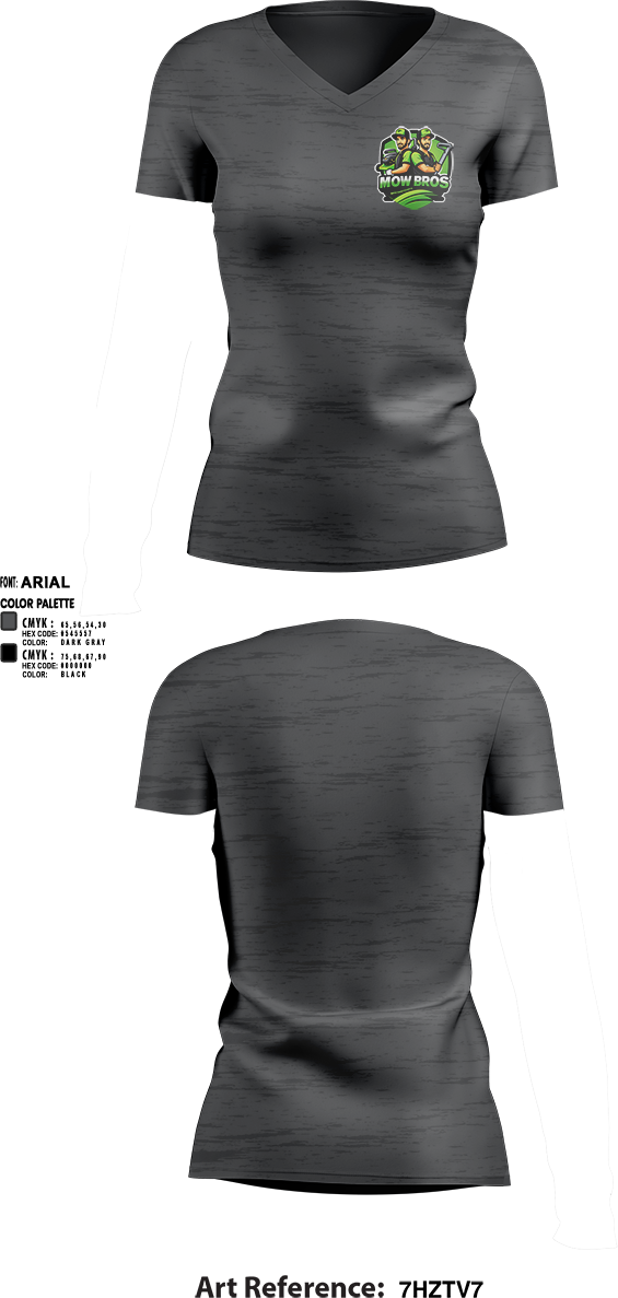 Womens Short Sleeve Vneck Shirt, Mowbros, , Teamtime, Team time, sublimation, custom sports apparel, team uniforms, spirit wear, spiritwear, sports uniforms, custom shirts, team store, custom team store, fundraiser sports, apparel fundraiser