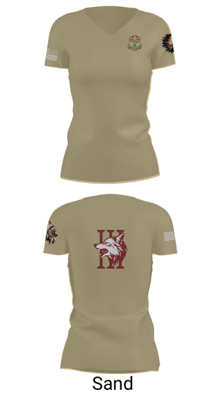 Women's Short Sleeve Vneck Shirt, Apache company, 4-6 IN, Army, Teamtime, Team time, sublimation, custom sports apparel, team uniforms, spirit wear, spiritwear, sports uniforms, custom shirts, team store, custom team store, fundraiser sports, apparel fundraiser