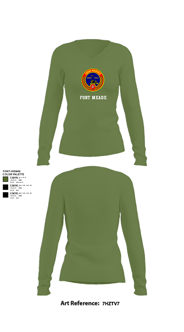 Women's Long Sleeve Vneck Shirt, Fort meade, Marines, Teamtime, Team time, sublimation, custom sports apparel, team uniforms, spirit wear, spiritwear, sports uniforms, custom shirts, team store, custom team store, fundraiser sports, apparel fundraiser