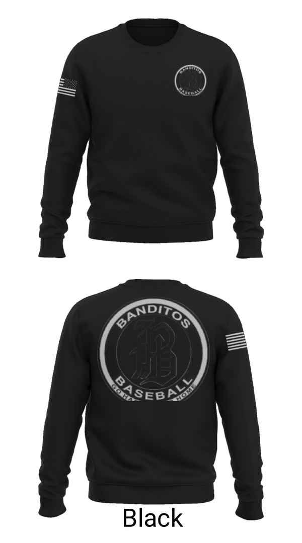 Crew Neck Sweatshirt, BANDITOS, Baseball, Teamtime, Team time, sublimation, custom sports apparel, team uniforms, spirit wear, spiritwear, sports uniforms, custom shirts, team store, custom team store, fundraiser sports, apparel fundraiser