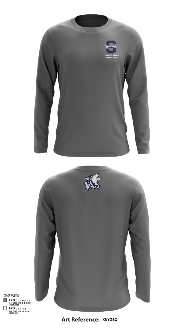 Long Sleeve Performance Shirt, Shawnee Middle School Cheer, Cheer, Teamtime, Team time, sublimation, custom sports apparel, team uniforms, spirit wear, spiritwear, sports uniforms, custom shirts, team store, custom team store, fundraiser sports, apparel fundraiser