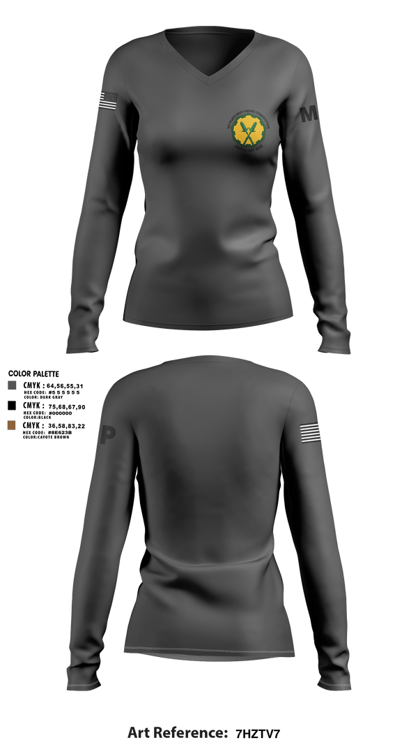 Womens Long Sleeve Vneck Shirt, 160th mp bn, Army, Teamtime, Team time, sublimation, custom sports apparel, team uniforms, spirit wear, spiritwear, sports uniforms, custom shirts, team store, custom team store, fundraiser sports, apparel fundraiser