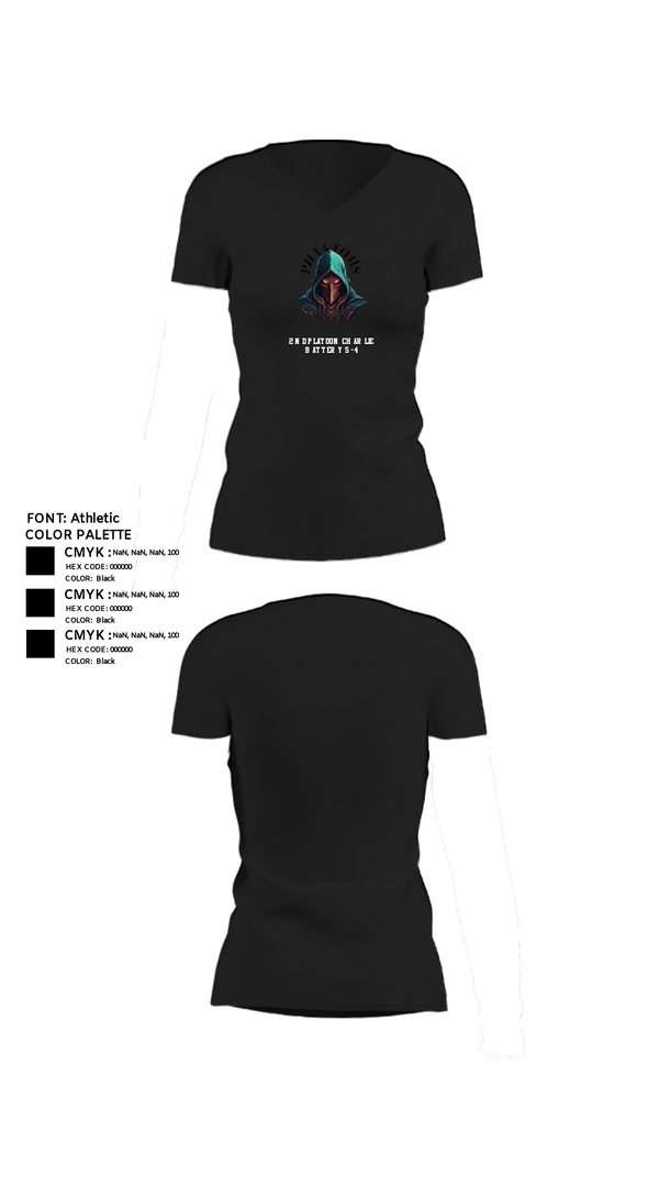 Womens Short Sleeve Vneck Shirt, 2nd Platoon Charlie Battery 5-4, Army, Teamtime, Team time, sublimation, custom sports apparel, team uniforms, spirit wear, spiritwear, sports uniforms, custom shirts, team store, custom team store, fundraiser sports, apparel fundraiser