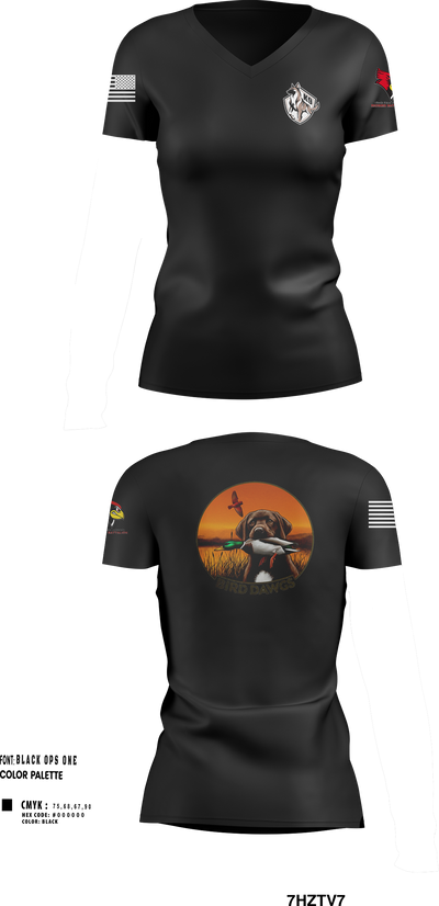 Bird dawgs Women's Short Sleeve V-neck Shirt - 256