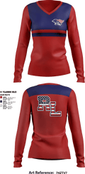 Red Land High School Cheer 15135168 Women's Long Sleeve V-neck Shirt - 1