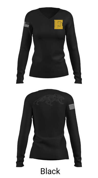 Euclid High School Cheer 49423458 Women's Long Sleeve V-neck Shirt - 35