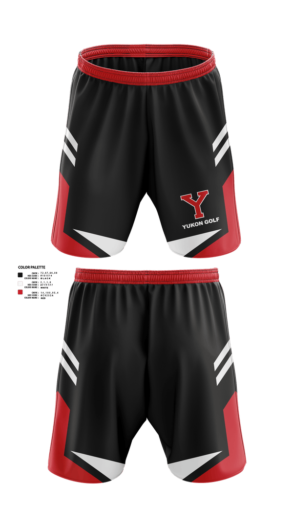 Athletic Shorts With Pockets, Yukon High School Golf, Golf, Teamtime, Team time, sublimation, custom sports apparel, team uniforms, spirit wear, spiritwear, sports uniforms, custom shirts, team store, custom team store, fundraiser sports, apparel fundraiser