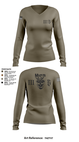 Womens Long Sleeve Vneck Shirt, 3B 1-325 AIR, 2BCT, 82ND ABN DIV, Army, Teamtime, Team time, sublimation, custom sports apparel, team uniforms, spirit wear, spiritwear, sports uniforms, custom shirts, team store, custom team store, fundraiser sports, apparel fundraiser