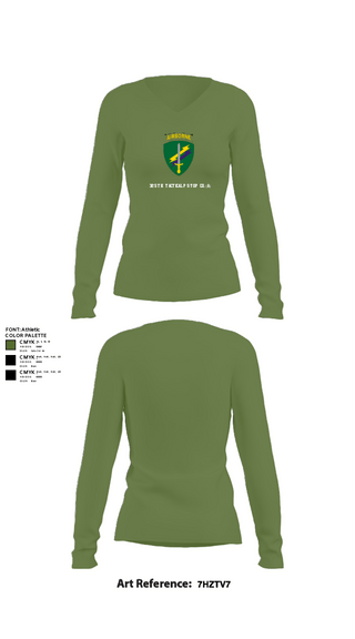 Women's Long Sleeve Vneck Shirt, 325th Tactical PSYOP Co. (A), Army, Teamtime, Team time, sublimation, custom sports apparel, team uniforms, spirit wear, spiritwear, sports uniforms, custom shirts, team store, custom team store, fundraiser sports, apparel fundraiser
