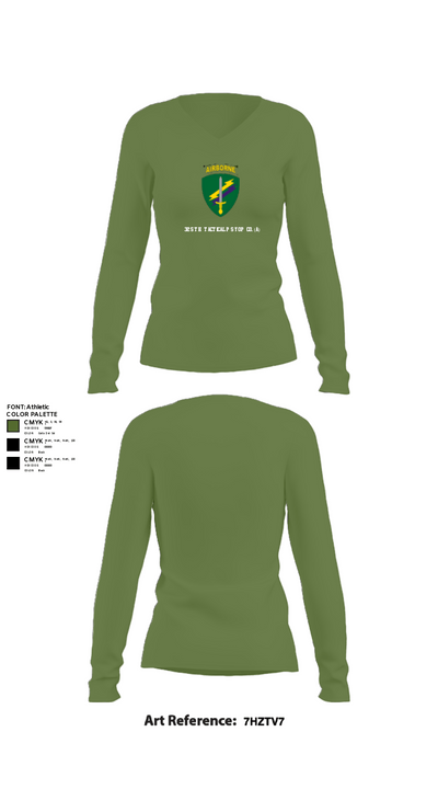 325th Tactical PSYOP Co. (A) 55785054 Women's Long Sleeve V-neck Shirt - 42
