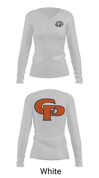 Women's Long Sleeve Vneck Shirt, College Place High School Cross Country, Cross Country, Teamtime, Team time, sublimation, custom sports apparel, team uniforms, spirit wear, spiritwear, sports uniforms, custom shirts, team store, custom team store, fundraiser sports, apparel fundraiser