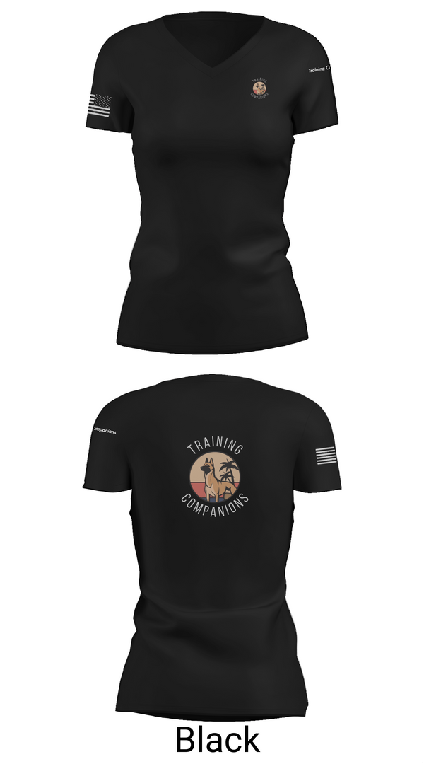 Womens Short Sleeve Vneck Shirt, Training Companions, , Teamtime, Team time, sublimation, custom sports apparel, team uniforms, spirit wear, spiritwear, sports uniforms, custom shirts, team store, custom team store, fundraiser sports, apparel fundraiser